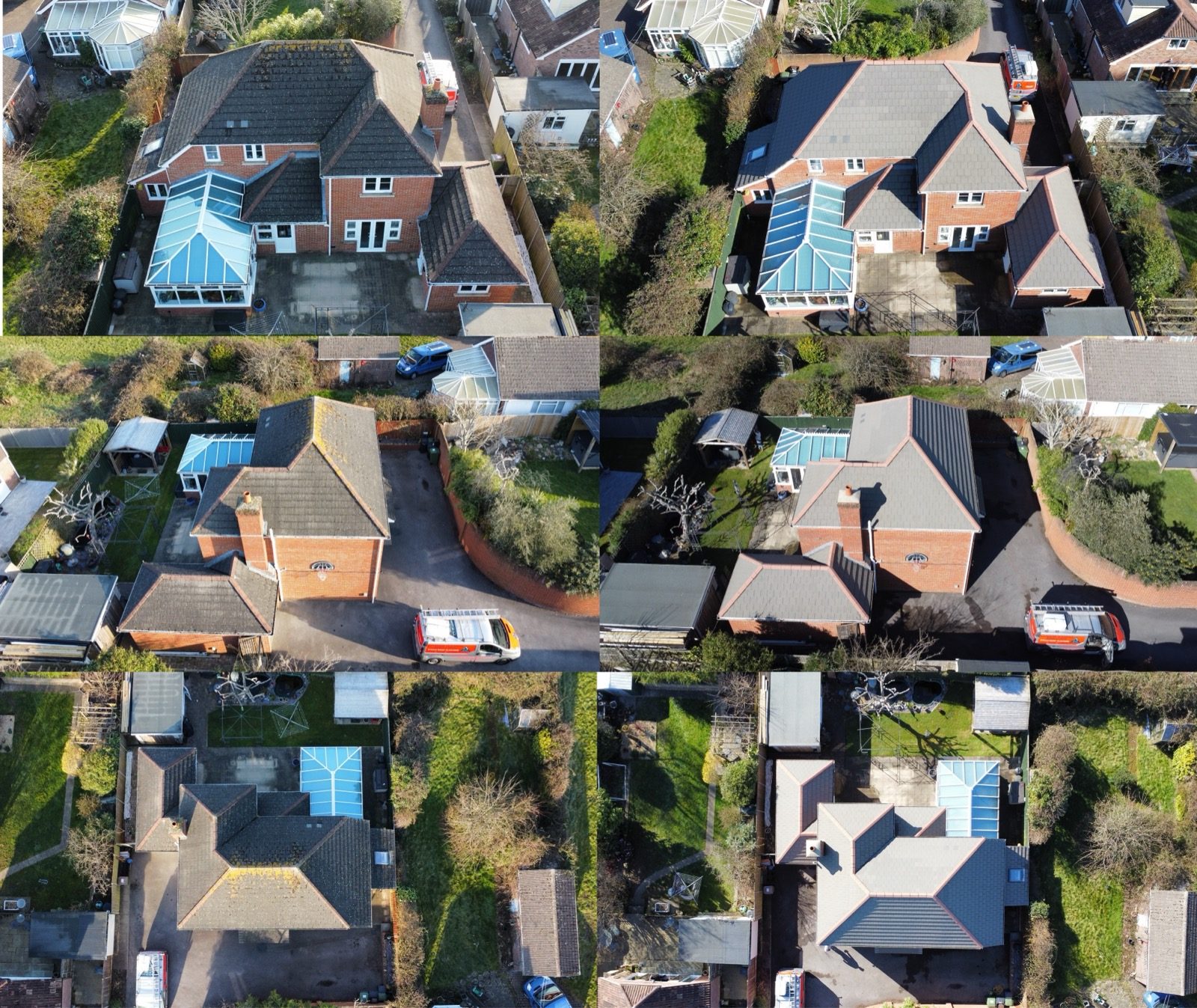 Soft wash roof cleaning on a Welsh slate roof