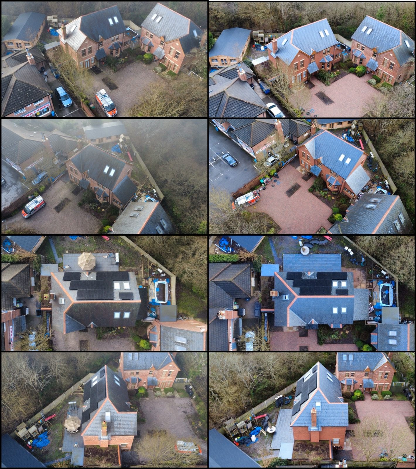 Steam roof cleaning on concrete tile